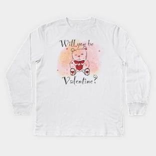 Will you be my Valentine? Kids Long Sleeve T-Shirt